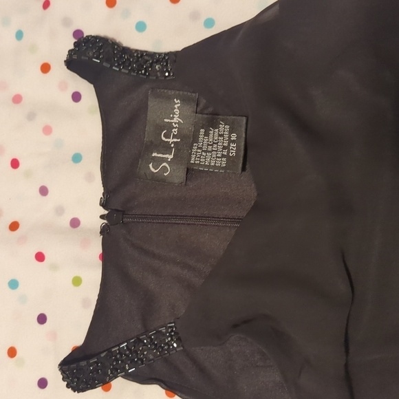 S.L. Fashions Womens Size 10 “Missy” Black Tiered LBD Dress Shift. - Picture 4 of 8